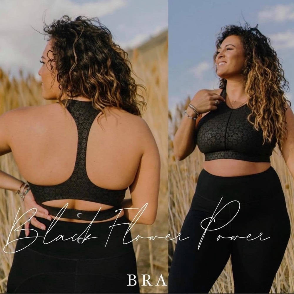 ZYIA Black Floral Women's Sports Bra